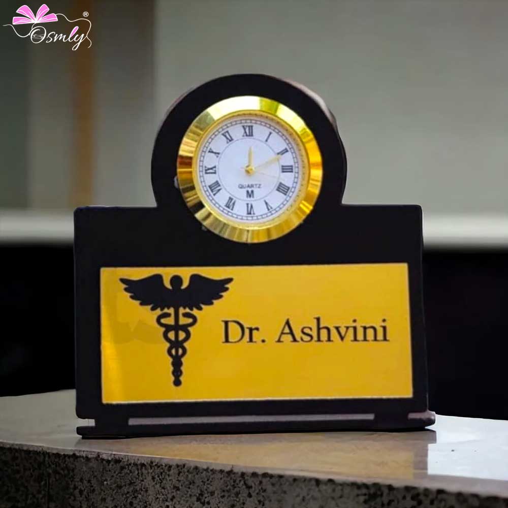 OSMLY Doctor Name Plate Analogue Clock from OSMLY Name Plate