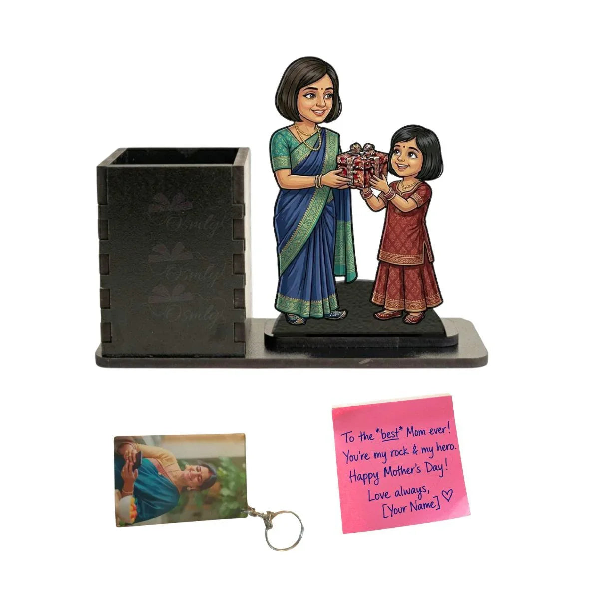 Customized Mom Daughter Pen Stand