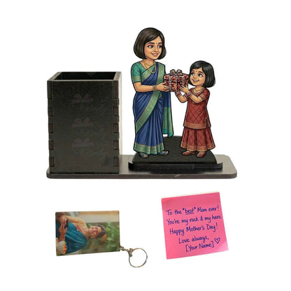 Customized Mom Daughter Pen Stand