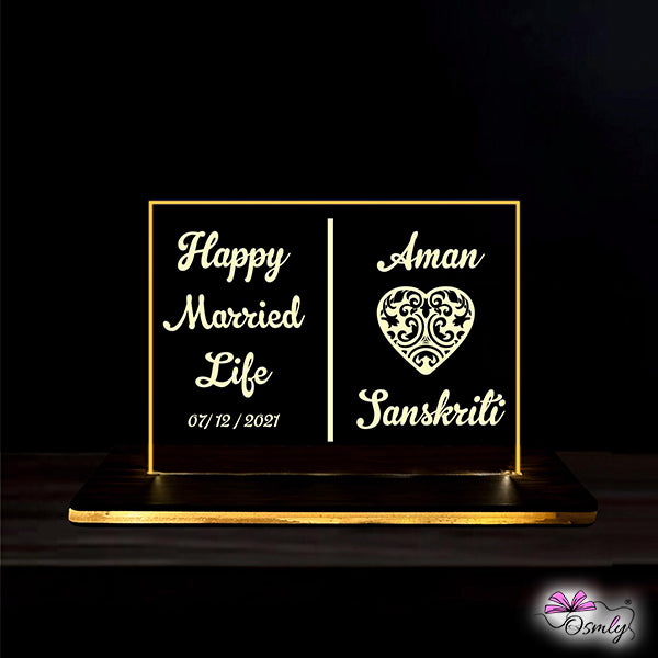 OSMLY Happy Married Life LED Lamp from OSMLY Acrylic LED Lamp