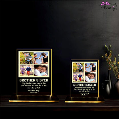 OSMLY Customized Acrylic Brother Sister Lamp from OSMLY Acrylic Rakhi LED Plaque