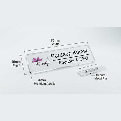 Rectangular Customized Acrylic Badge
