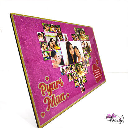 OSMLY Pyaari Maa Glitter Photo Collage from OSMLY Glitter MDF Frame