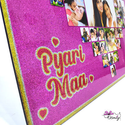 OSMLY Pyaari Maa Glitter Photo Collage from OSMLY Glitter MDF Frame