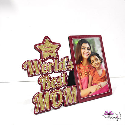 OSMLY Worlds Best Mom Frame from OSMLY Glitter MDF Frame