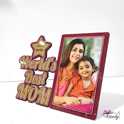 OSMLY Worlds Best Mom Frame from OSMLY Glitter MDF Frame