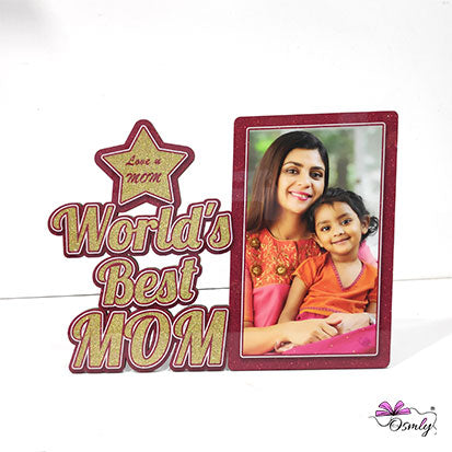 OSMLY Worlds Best Mom Frame from OSMLY Glitter MDF Frame