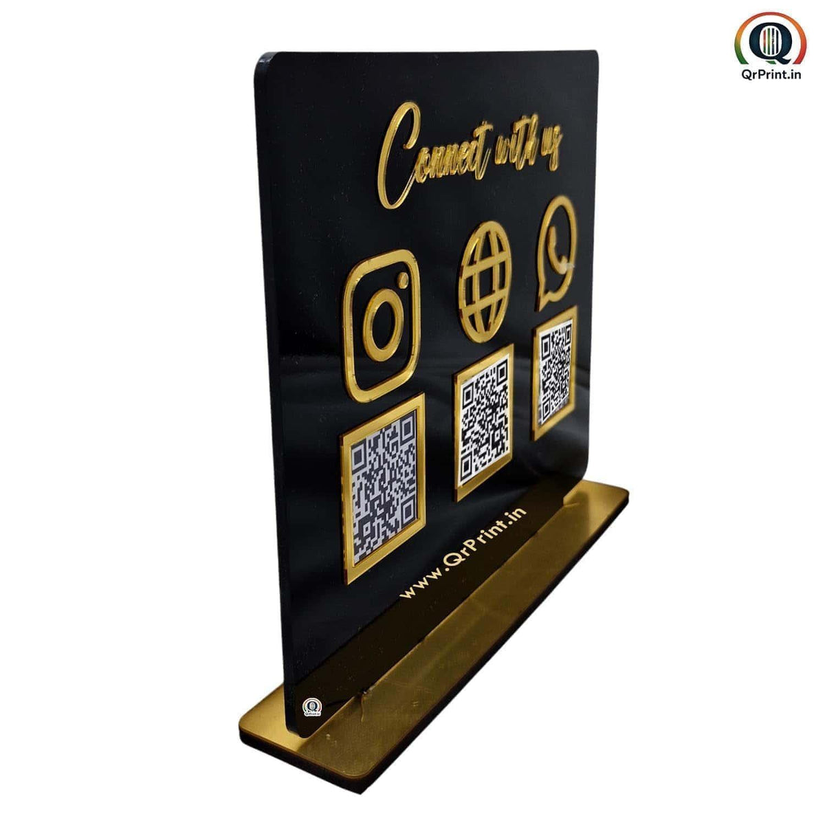 Qr On Rack Black Acrylic QR Stand | Buy Online QR Code Stand at OSMLY