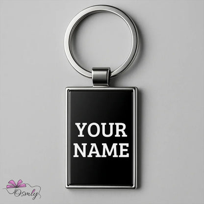 Rectangular Black Metal Keychain - OSMLY