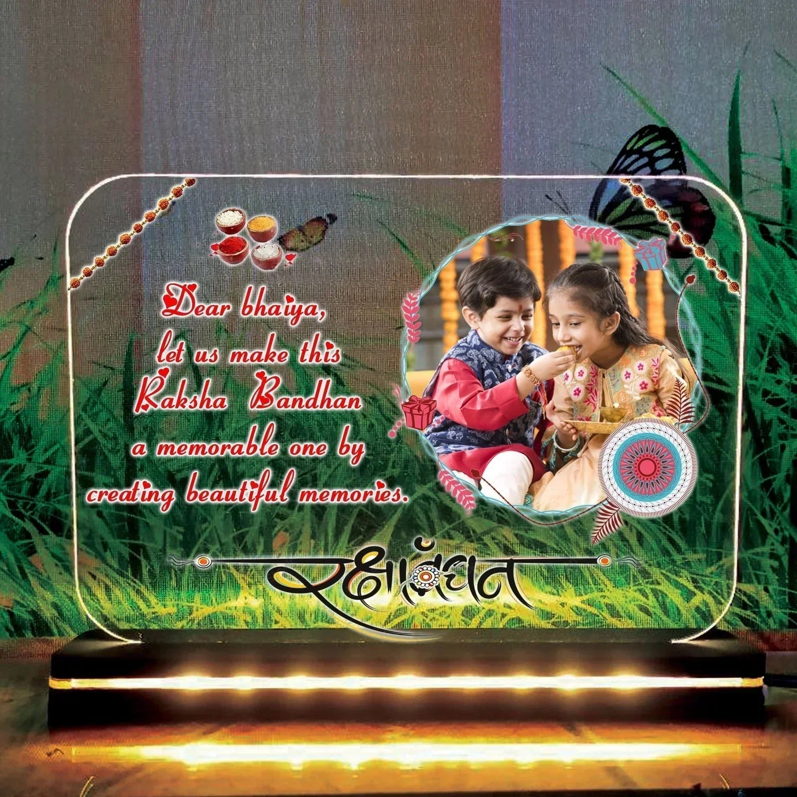 Led Rakhi Acrylic LED Rakhi Plaque | Buy Online Acrylic Rakhi Plaque at OSMLY