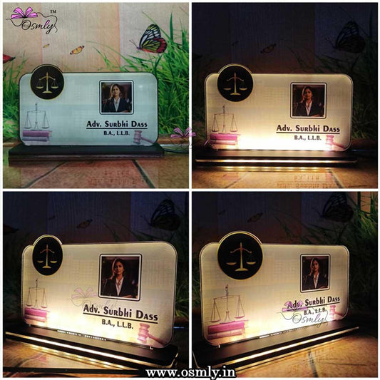 Customized UV Photo Name Plate for Advocate - OSMLY