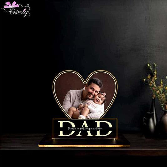 Acrylic Dad Heart LED Plaque - OSMLY