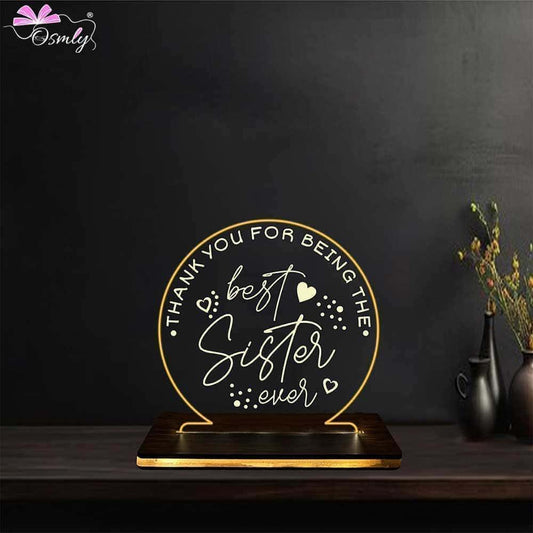Best Sister Acrylic LED Lamp - OSMLY