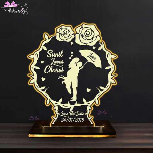 Roses Couple Acrylic LED Lamp - OSMLY
