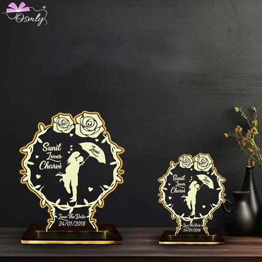 Roses Couple Acrylic LED Lamp - OSMLY