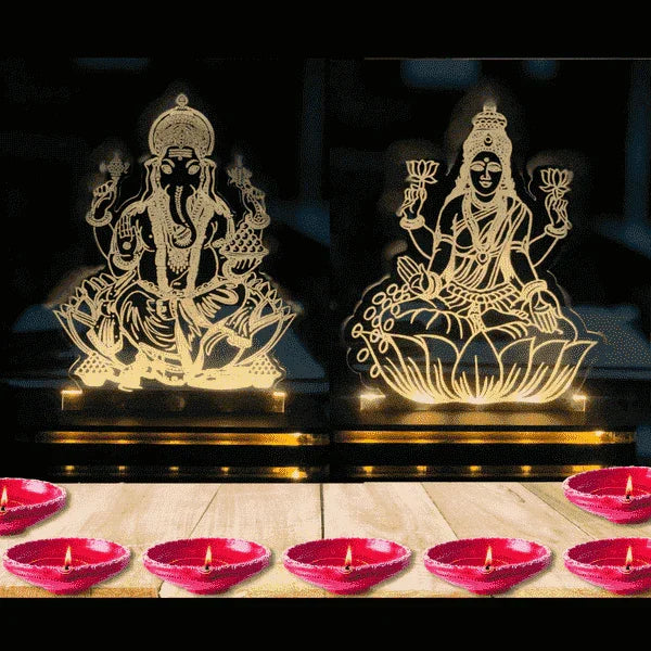 Ganesha Lakshmi LED Lamps Combo - OSMLY