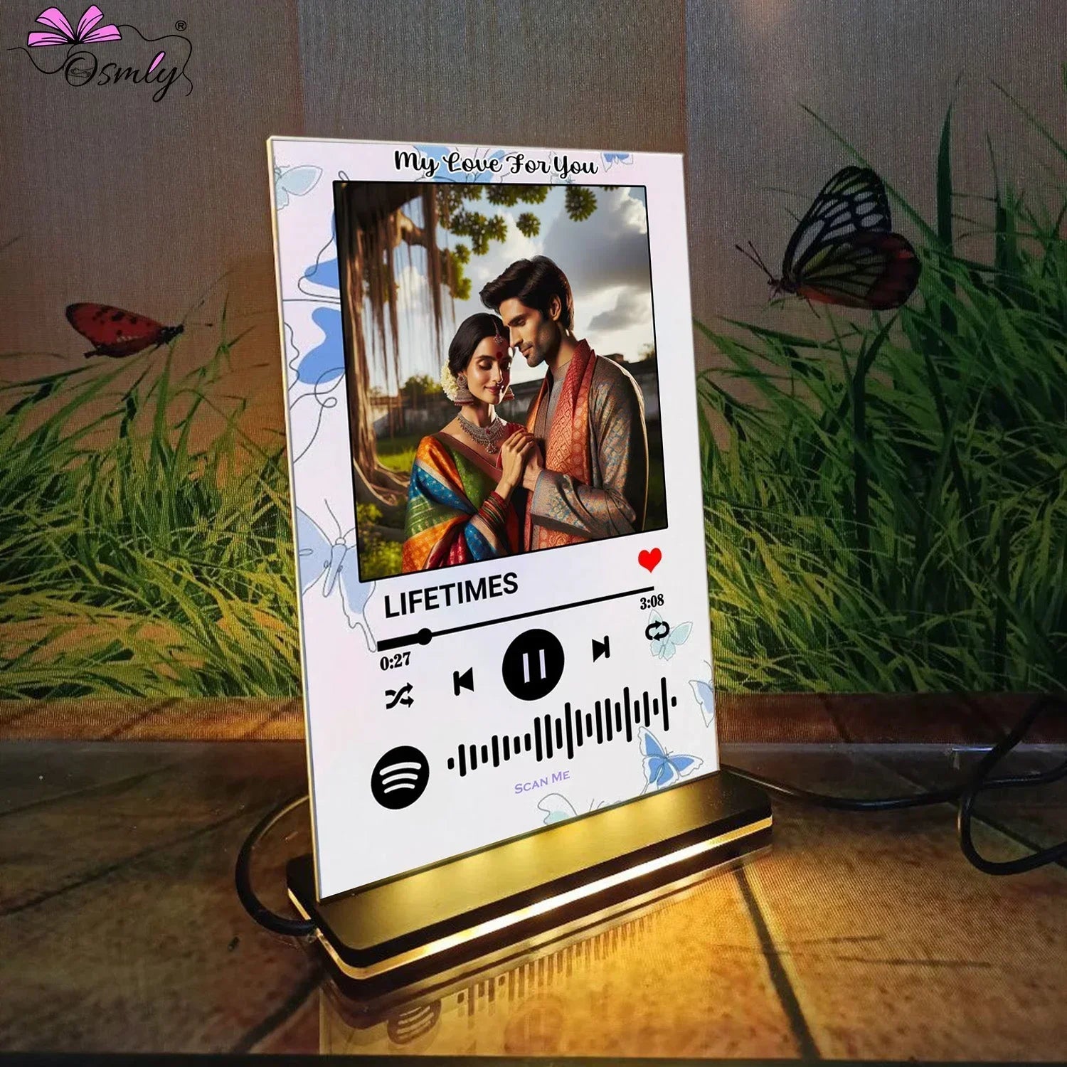 Blue Butterfly Acrylic Spotify Frame Buy Online at OSMLY