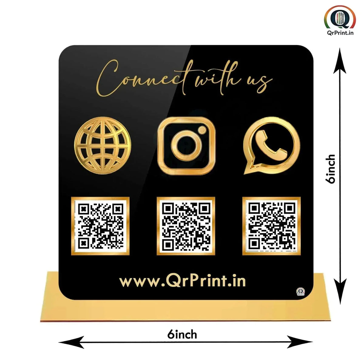 Qr On Rack Black Acrylic QR Stand | Buy Online QR Code Stand at OSMLY