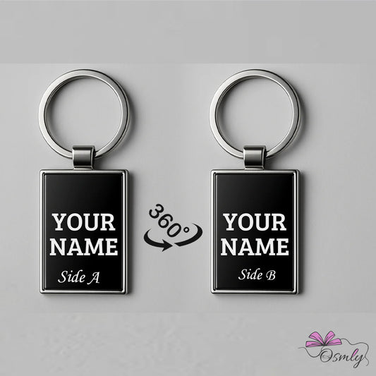 OSMLY Rectangular Black Metal Keychain from OSMLY Keychains
