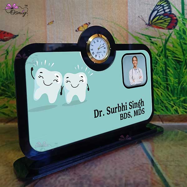 OSMLY Dentist Table Clock Plaque from OSMLY Name Plate