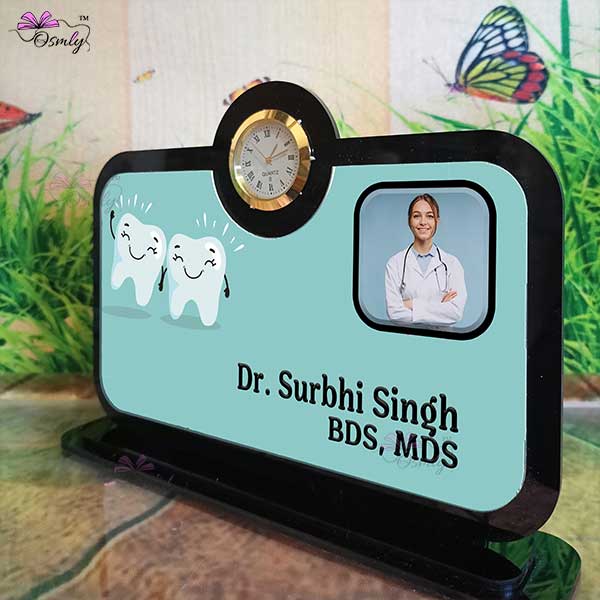 OSMLY Dentist Table Clock Plaque from OSMLY Name Plate