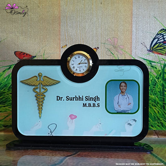 OSMLY Acrylic Clock Name Plate for Doctor from OSMLY Name Plate