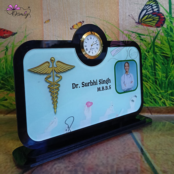 OSMLY Acrylic Clock Name Plate for Doctor from OSMLY Name Plate