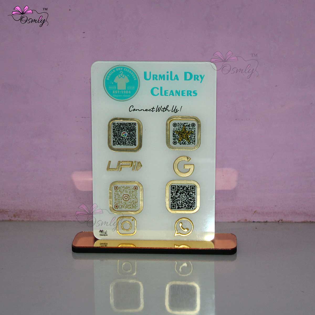 Acrylic Rectangular QR Stand