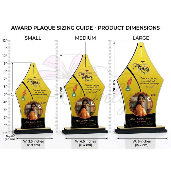 Acrylic Yellow Teachers Day Trophy