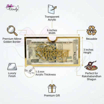 Gold Acrylic Cash Rakhi Envelope