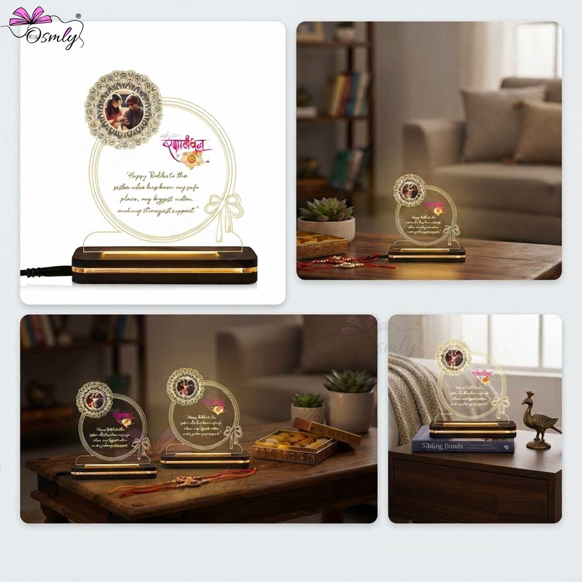 Acrylic Glowing Rakhi Lamp
