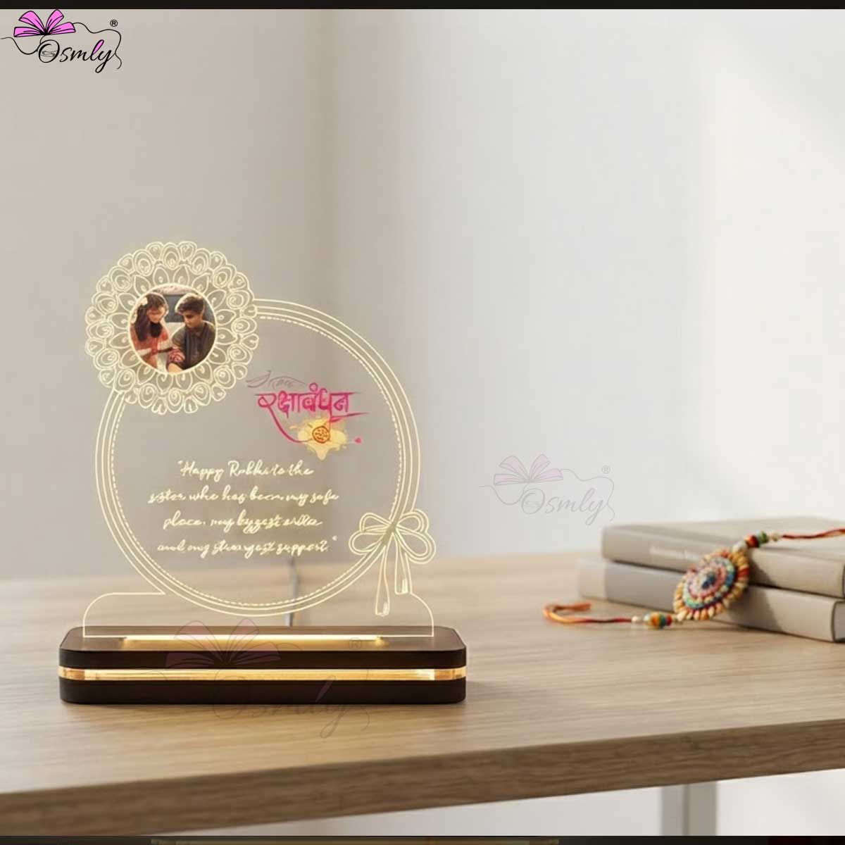 Acrylic Glowing Rakhi Lamp