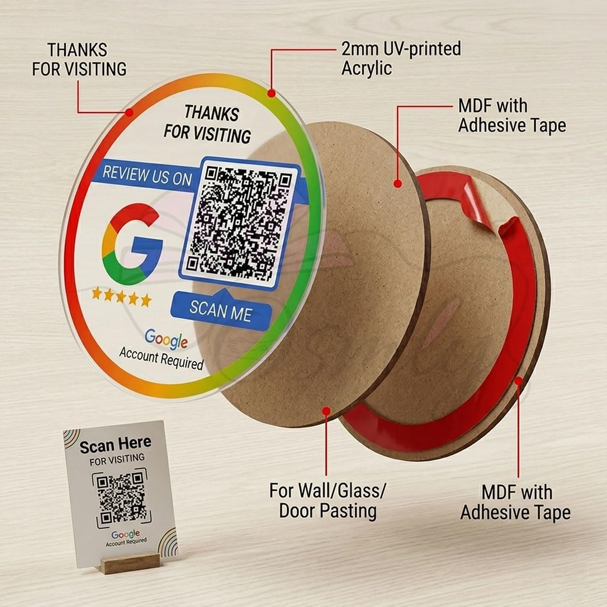 AcrylicGoogleReviewWallMountlayerview - OSMLY