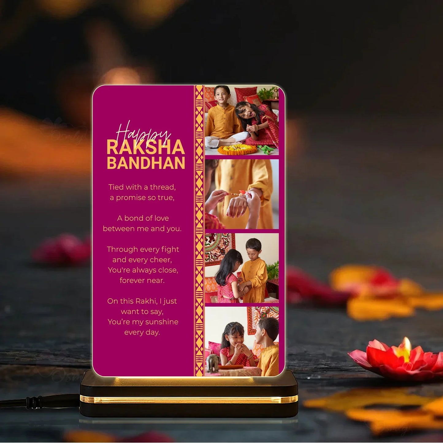 Acrylic LED Rakhi Frame