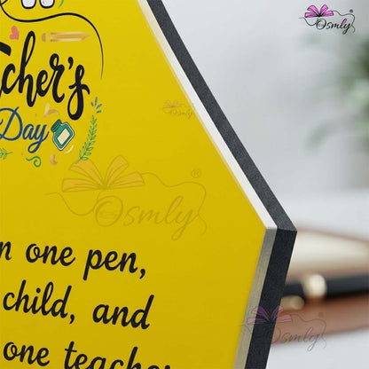 Acrylic Yellow Teachers Day Trophy