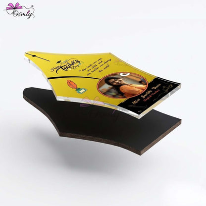 Acrylic Yellow Teachers Day Trophy