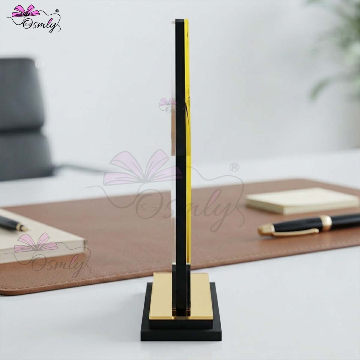 Acrylic Yellow Teachers Day Trophy