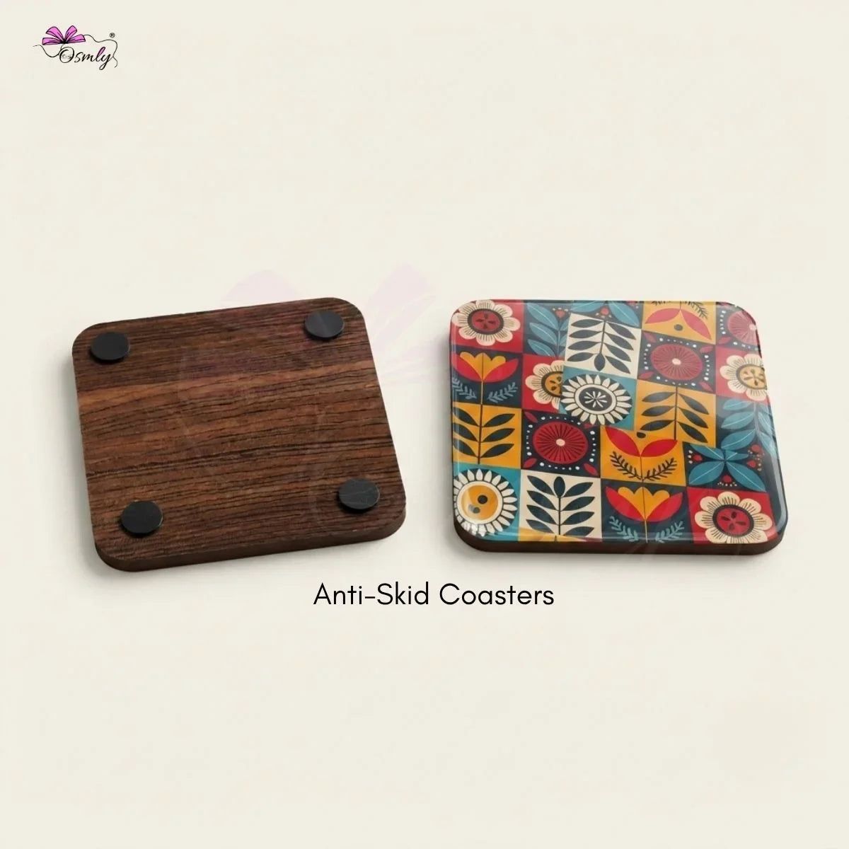 Wooden Tea Coasters Set