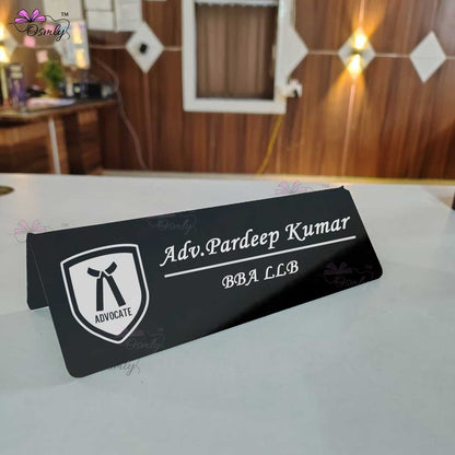 Black Acrylic Advocate Name Plate