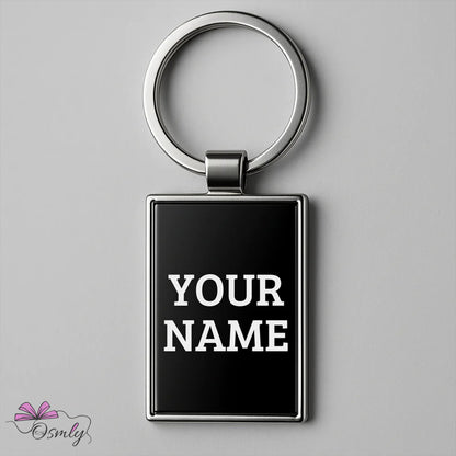 OSMLY Rectangular Black Metal Keychain from OSMLY Keychains