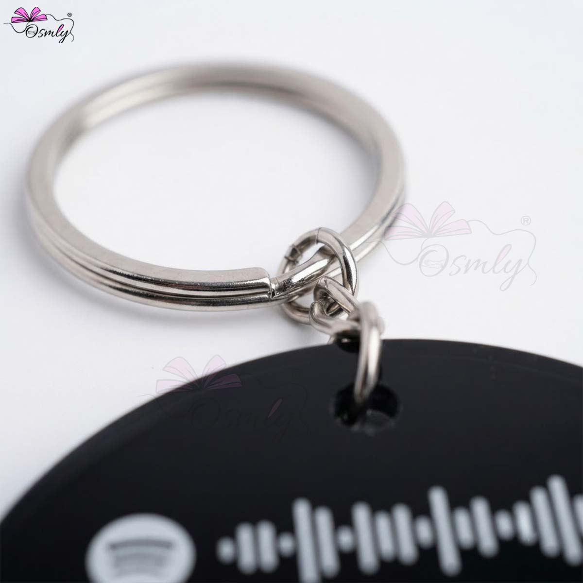 Black  Round Spotify Keychain