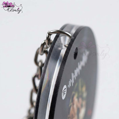Black  Round Spotify Keychain