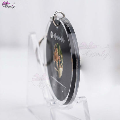 Black  Round Spotify Keychain