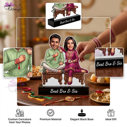 Bro Sister Rakhi Caricature