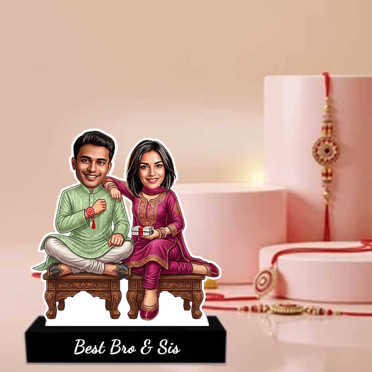 Bro Sister Rakhi Caricature