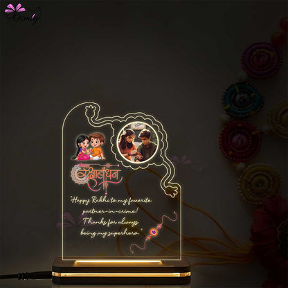 Brother Sister Photo Lamp
