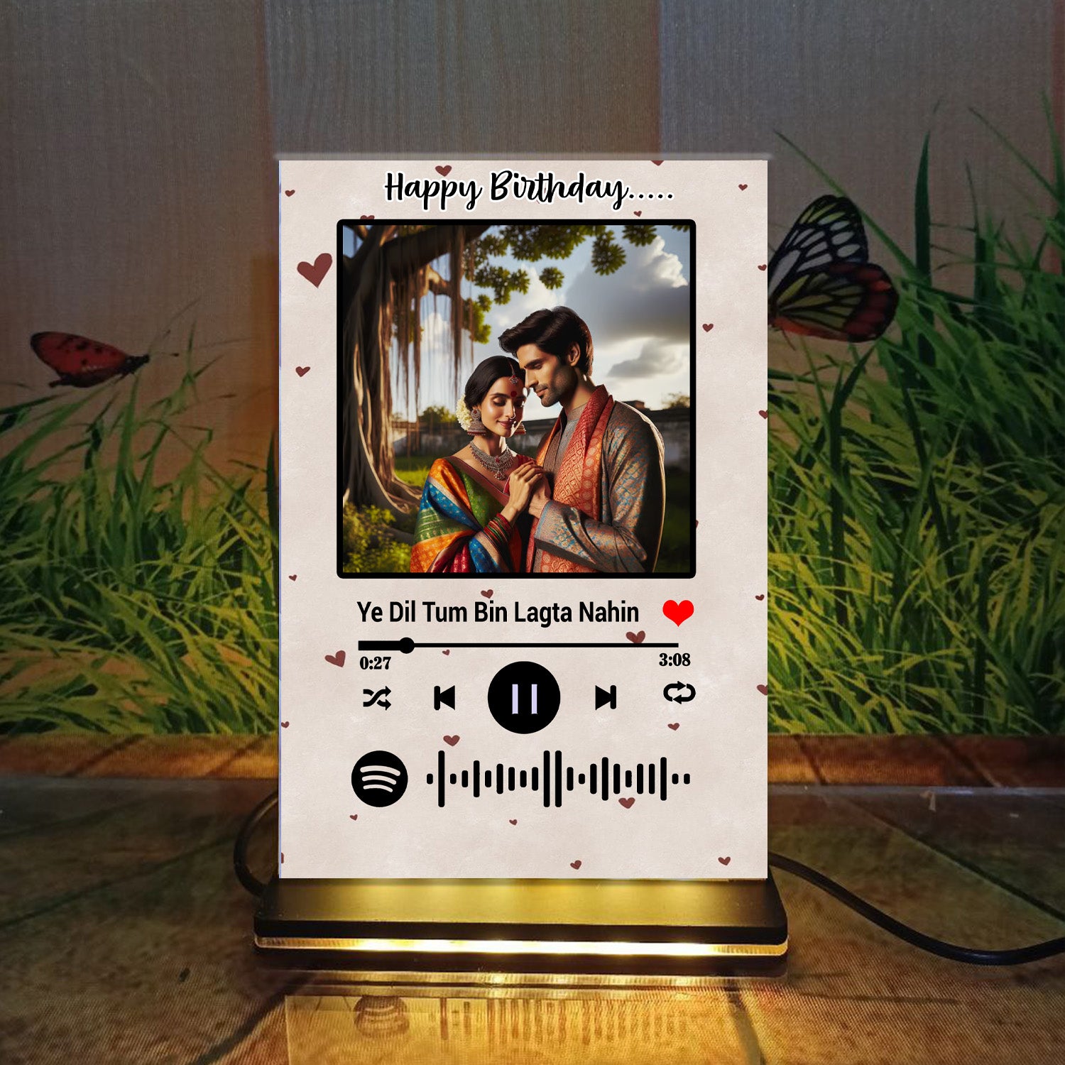 OSMLY Brown Heart LED Spotify Plaque from OSMLY Acrylic LED Lamp