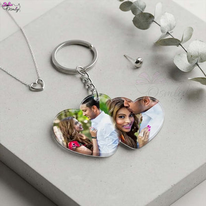 Couple Heart Acrylic Keychain