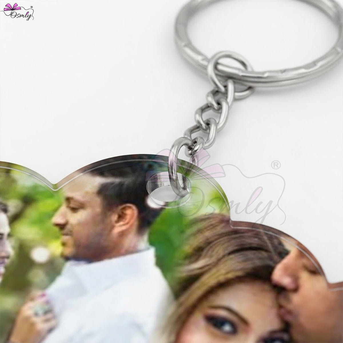 Couple Heart Acrylic Keychain