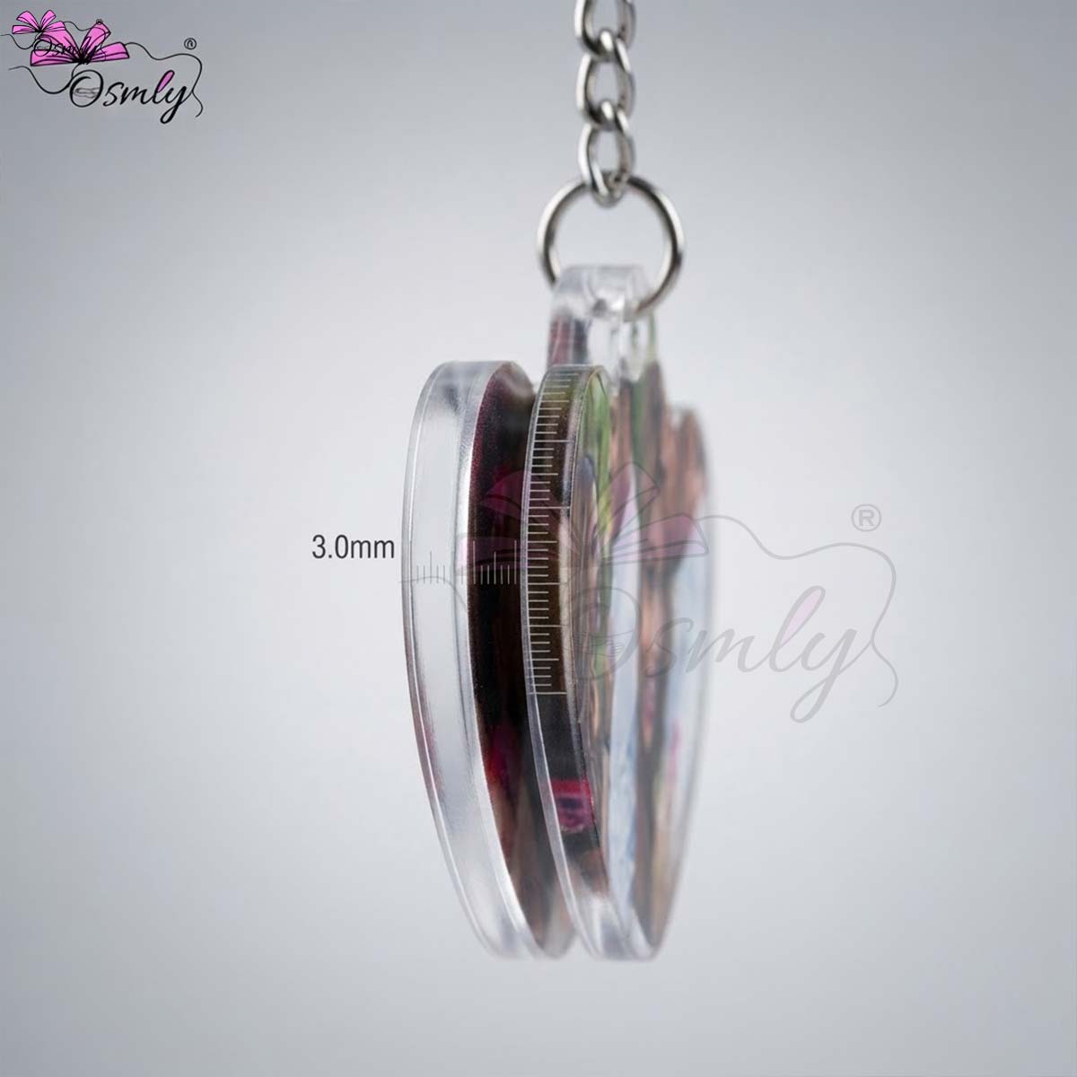 Couple Heart Acrylic Keychain